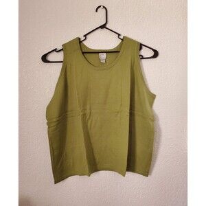 JMS Collection Women's Plus Size 4X Green Stretch Knit Tank Top Sleeveless New